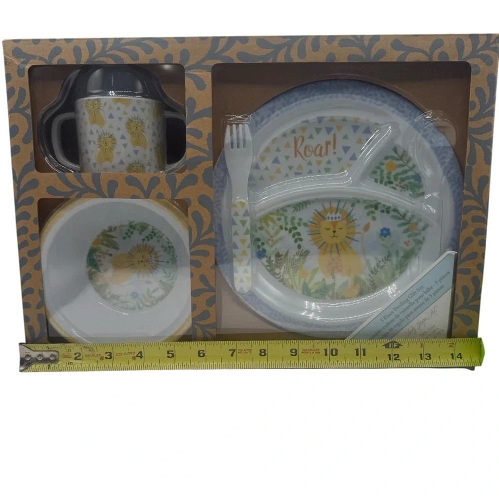 LADY JAYNE LTD BABY FEEDING GIFT SET – 5 PC LION “ROAR” DESIG